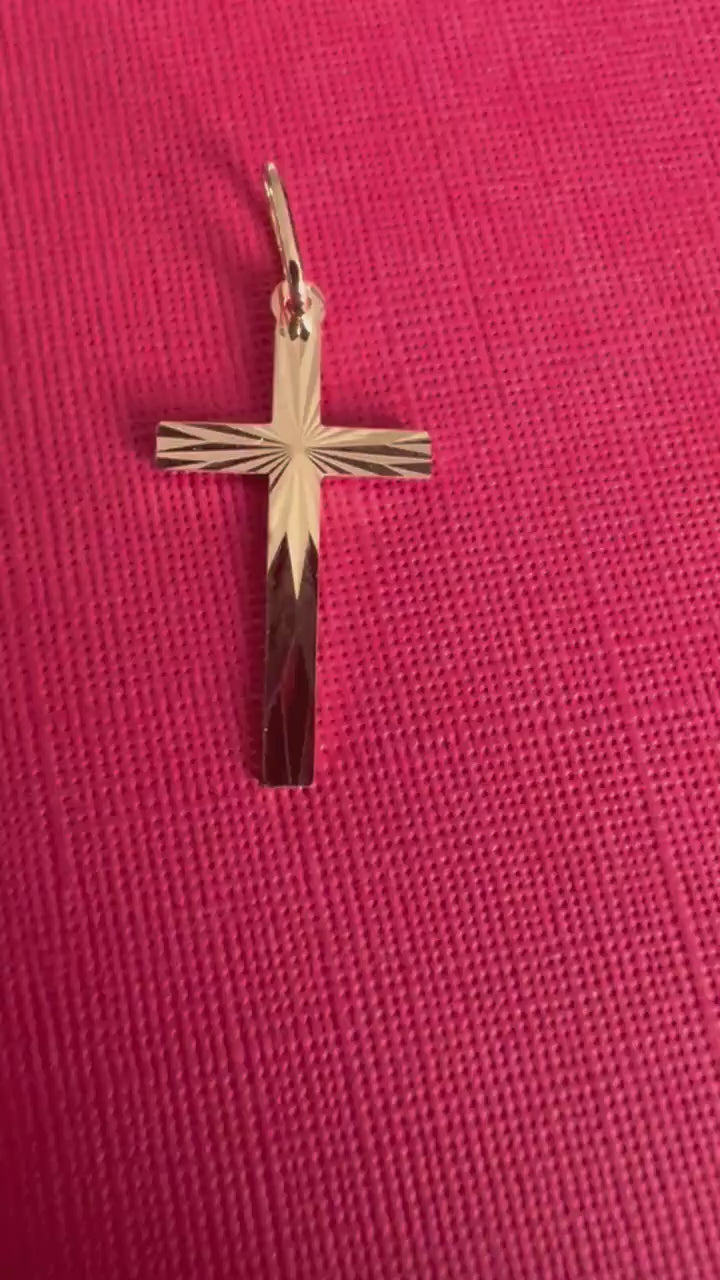 Pendentif Or massif 18k 750%  Croix Divine