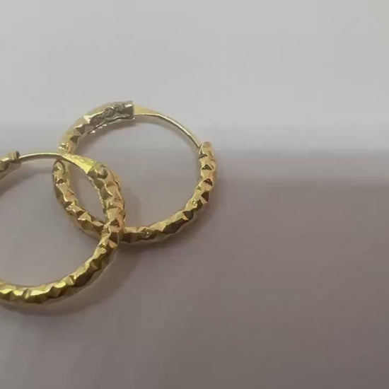 2 Créoles 8 mm Or Jaune massif 18k 750%