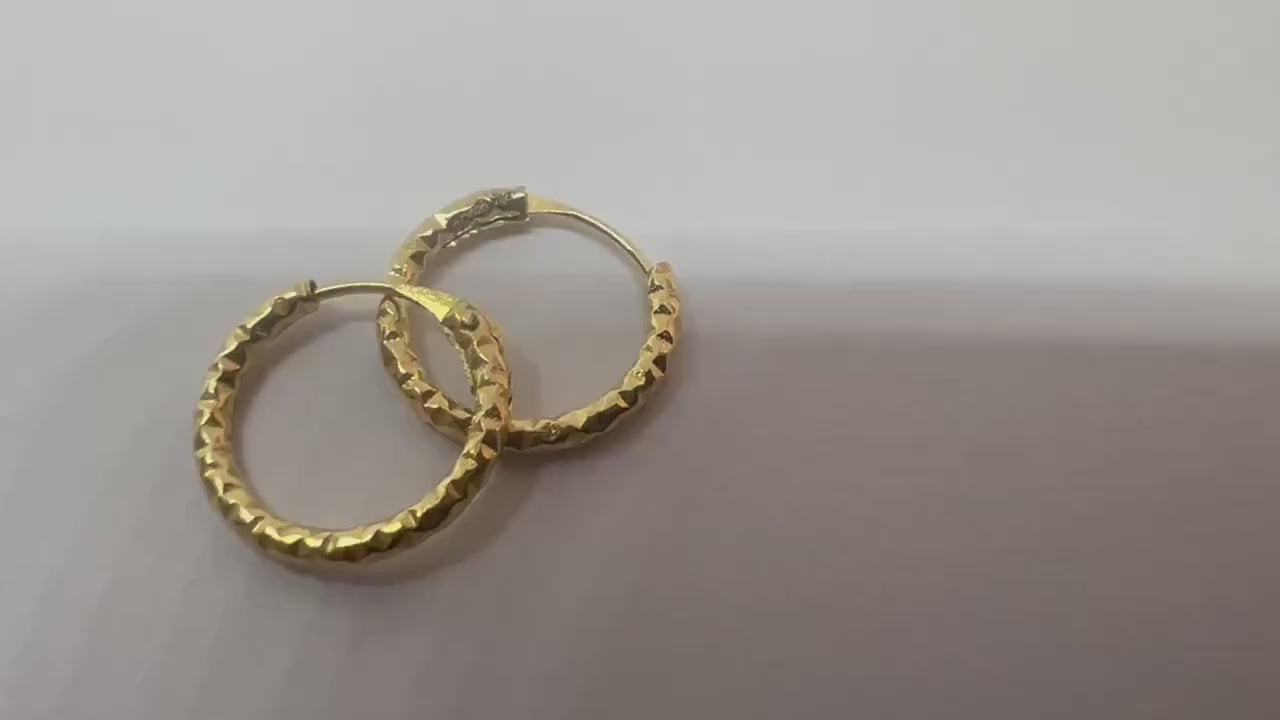 2 Créoles 8 mm Or Jaune massif 18k 750%