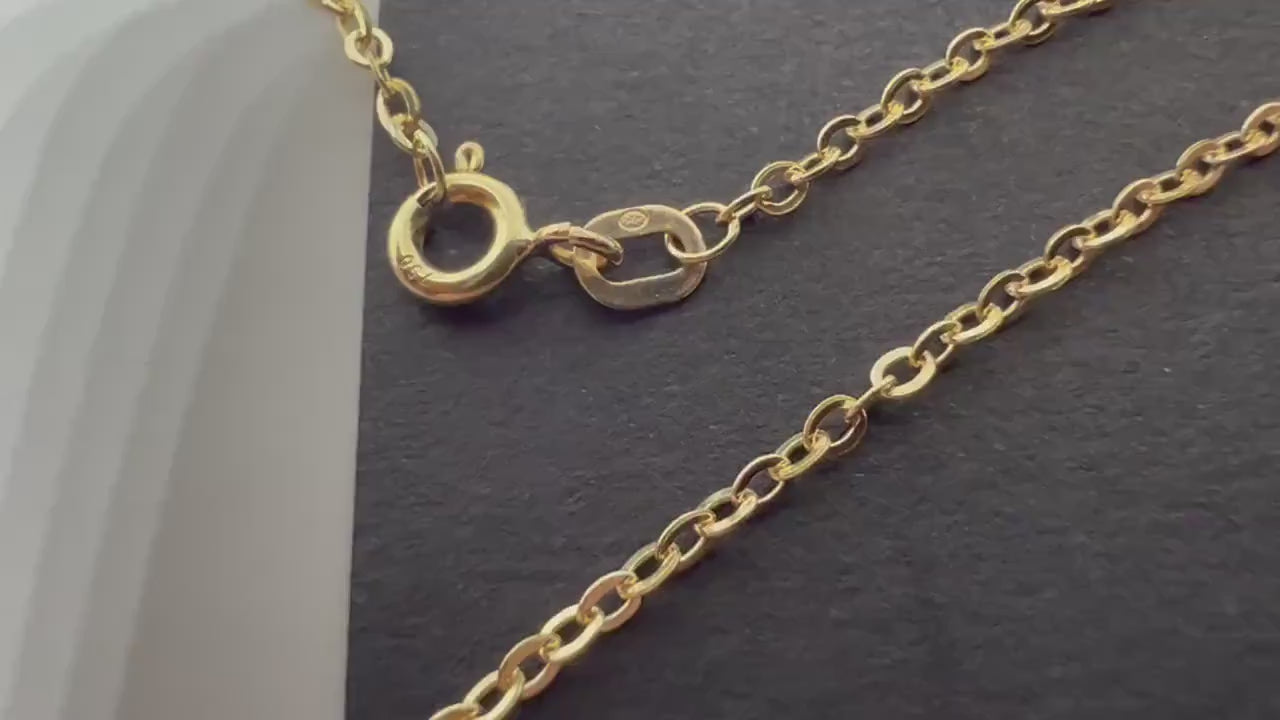 Chaîne or jaune massif 18k 750%  50 cm  1.70 mm
