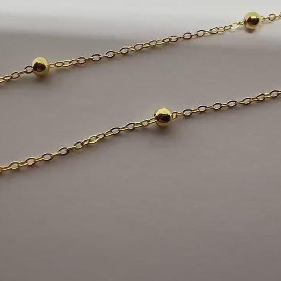 Bracelet Perles or jaune massif 18k 750%
