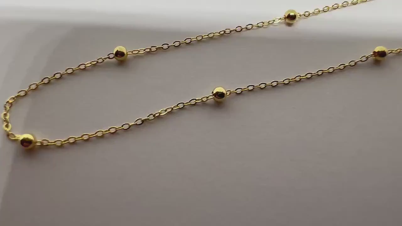 Bracelet Perles or jaune massif 18k 750%