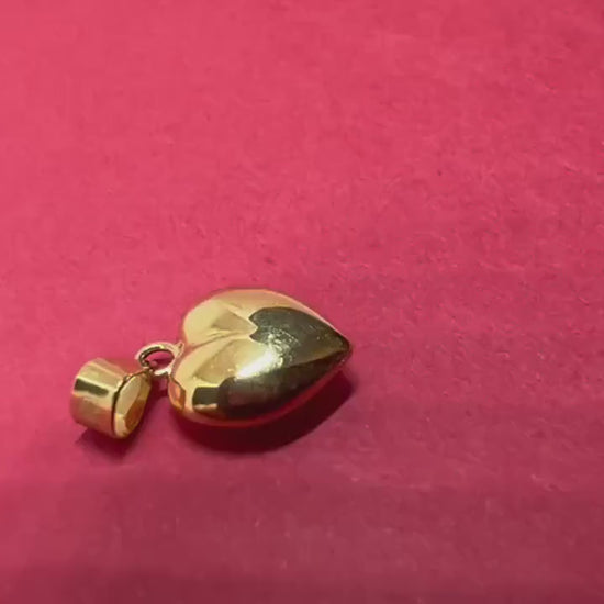 Pendentif Coeur plein Or jaune massif 18k 750%
