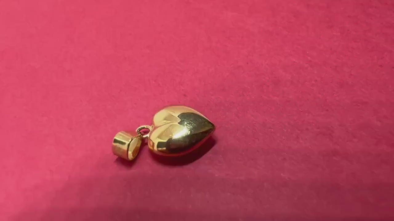 Pendentif Coeur plein Or jaune massif 18k 750%
